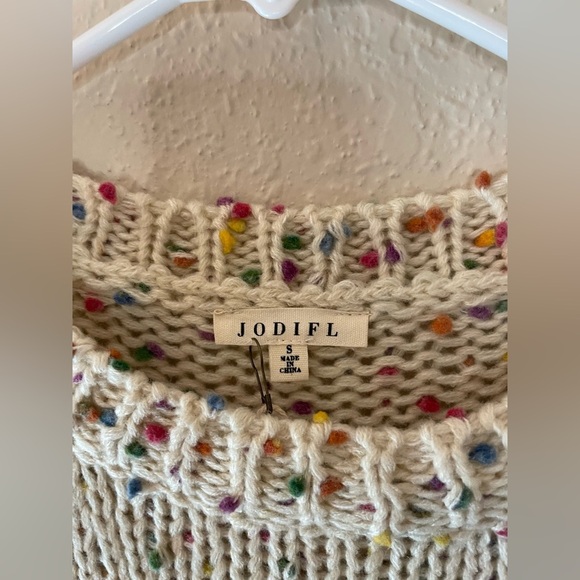 JODIFL Colorblock Knit Sweater Confetti Yarn Oversized Boho Small - Picture 5 of 9